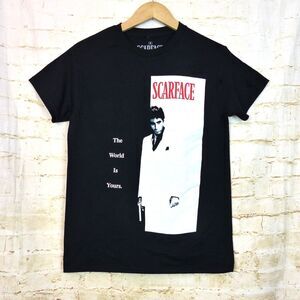 Scarface T Shirt Mens S Black The World is Yours Graphic Ripple Junction Movie